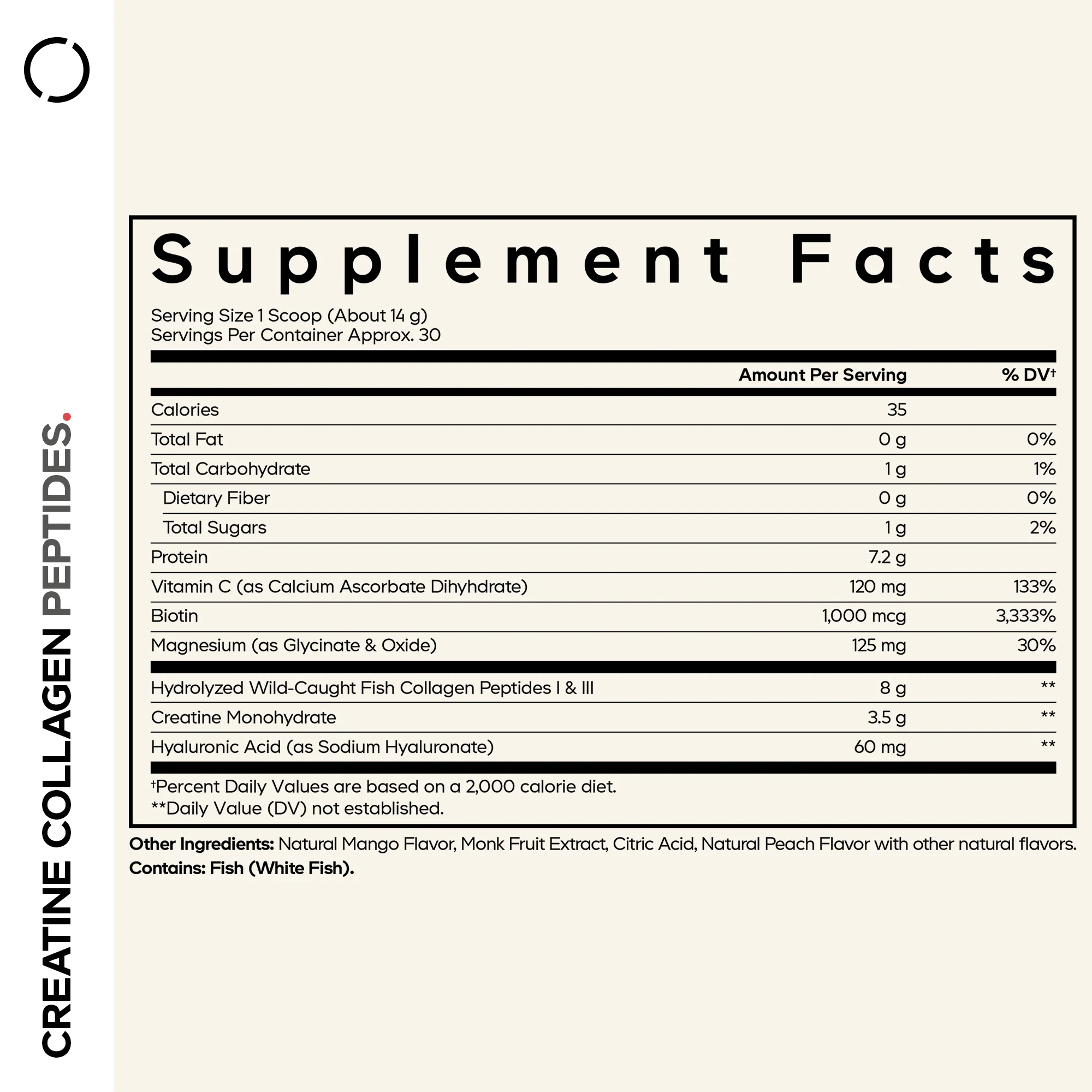 Creatine Collagen Peptides - Mango - Image 4